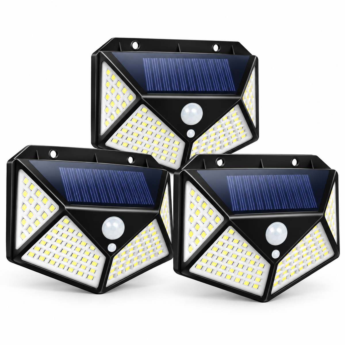 PACK X 3 UDS FOCO SOLAR DE 100 LEDS