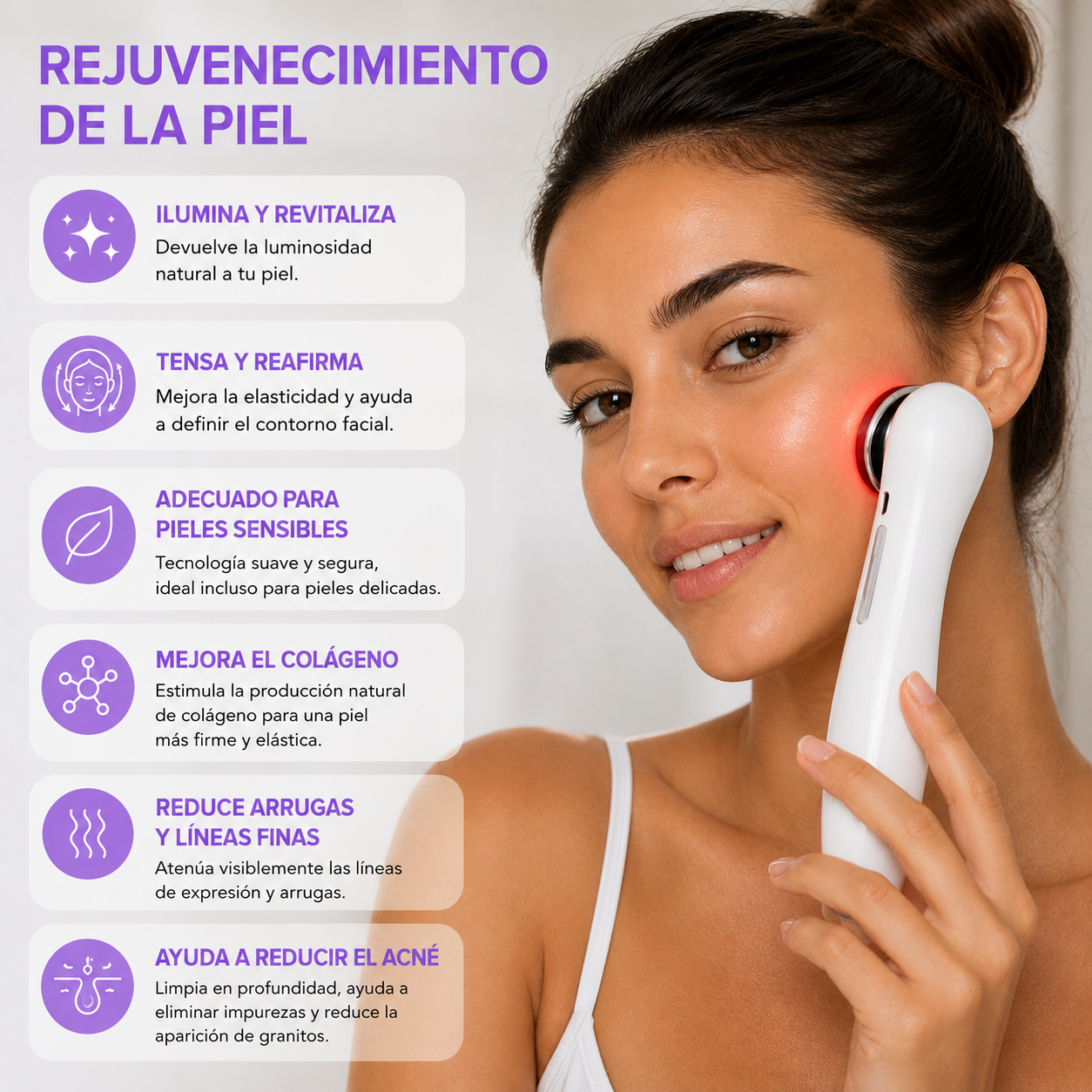 Murvex GlowLift™ Reafirmante Facial LED 5 en 1