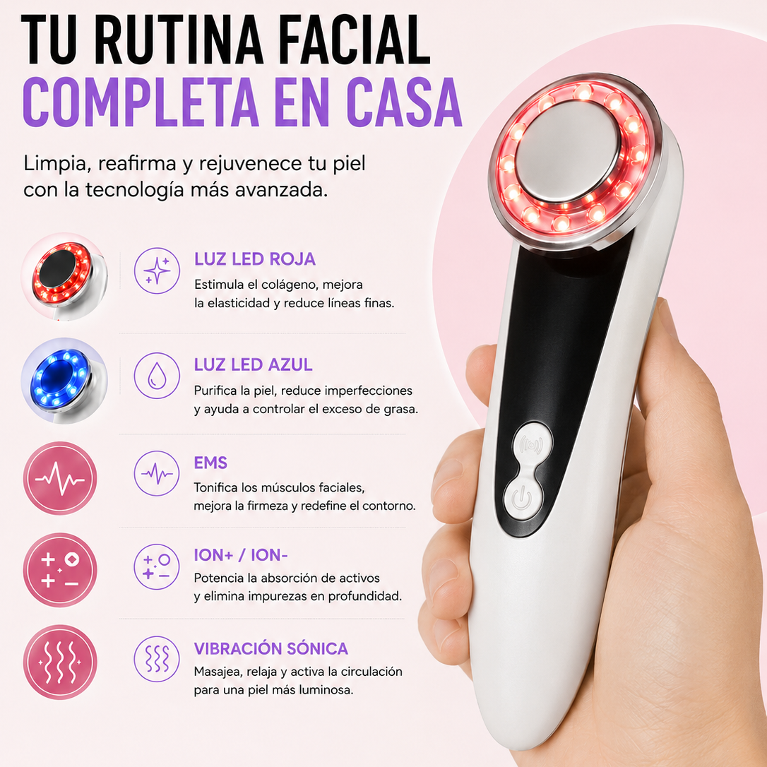 Murvex GlowLift™ Reafirmante Facial LED 5 en 1